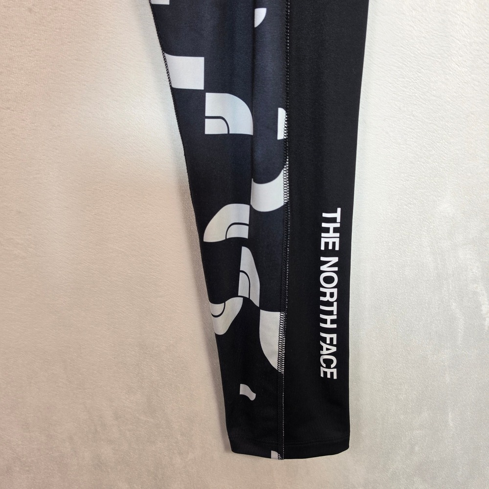 The North Face Leggings Womens M Black White Athleisure Geometric Crop 25" Yoga - Picture 16 of 16